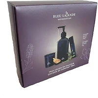 trio maison (savon + parfum + bougie  figue boisée) 
verre vert