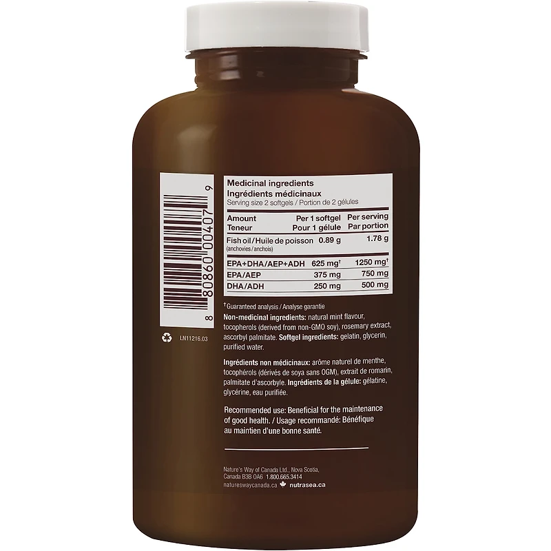 Gels liquides NutraSea® Oméga-3, menthe fraîche