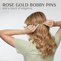 le de pinces avec 4 pinces crocodiles et 30 pinces à cheveux Bobby en or rose