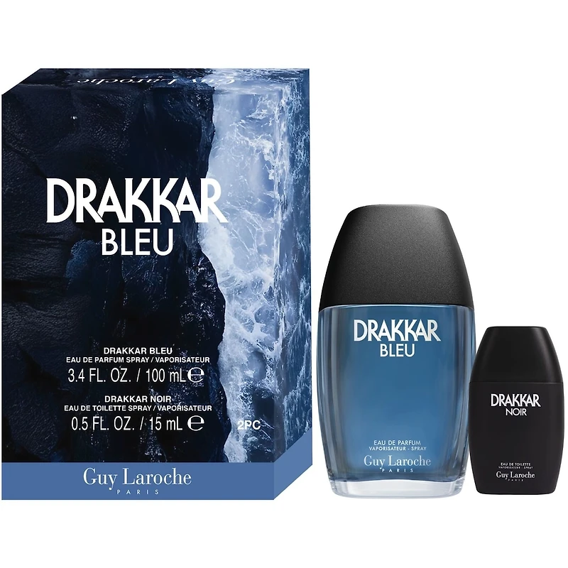 Guy Laroche Drakkar Bleu 2PCS Gift Set – 100ML Drakkar Bleu Eau de Parfum + 15ML Drakkar Noir Eau de Toilette