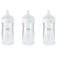NUK Simply Natural Bottle with SafeTemp, 9 oz (270 mL), White, 3 Pack