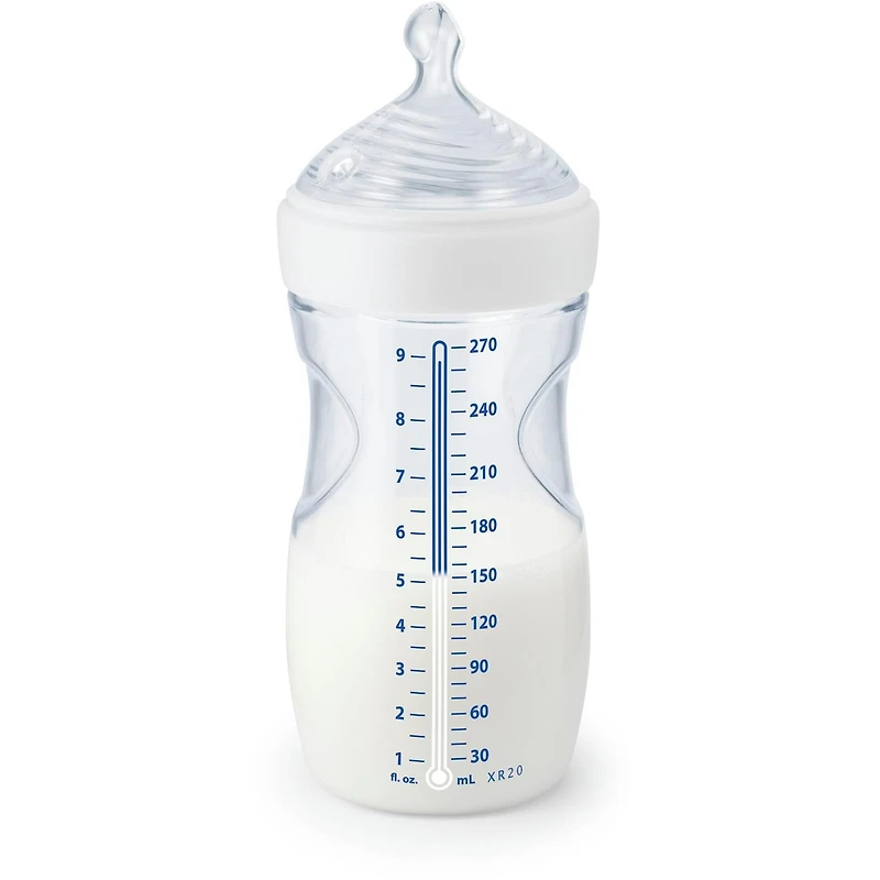 NUK Simply Natural Bottle with SafeTemp, 9 oz (270 mL), White, 3 Pack