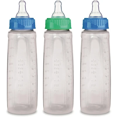 First Essentials by NUK® Clear View® Bottle 9OZ, 3PK, Medium Flow, Silicone