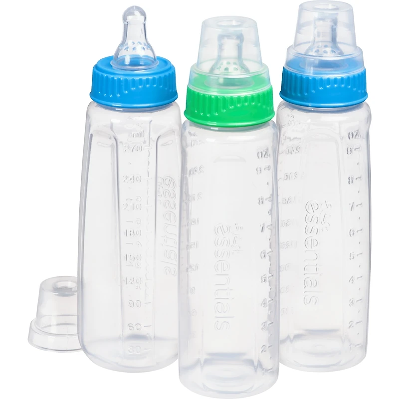 BIBERON CLEAR VIEWMD First Essentials de NUK, 9 OZ, 3/PAQ., DÉBIT MOYEN, SILICONE