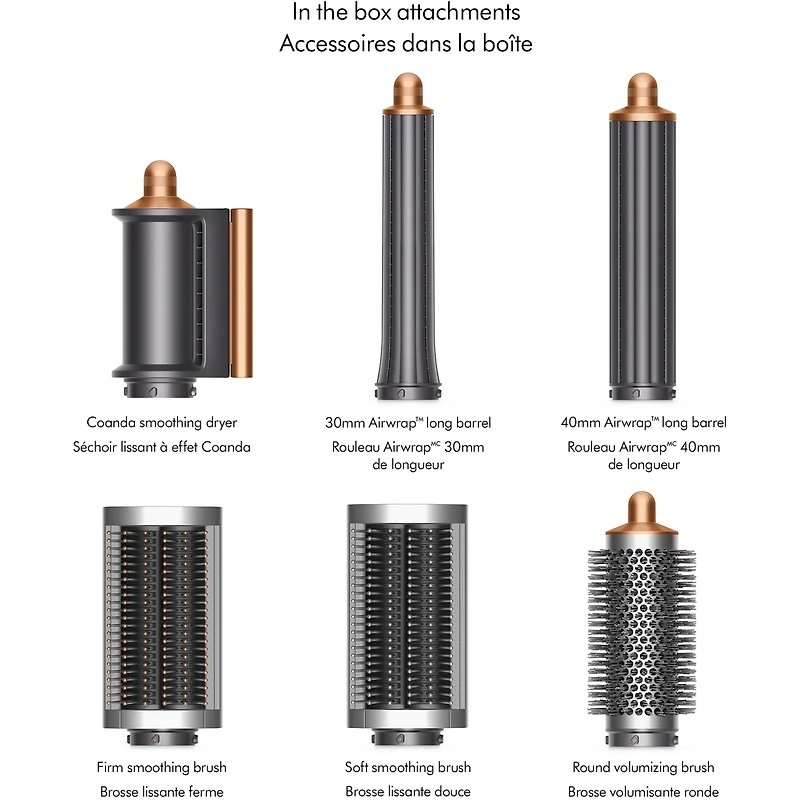 Séchoir coiffant Dyson Airwrap™ Complete Long – (Nickel/Cuivre)