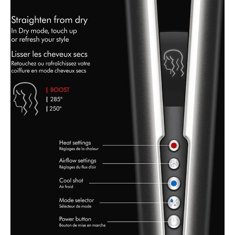 Fer plat Dyson Airstrait™ Nickel brillant et cuivre riche