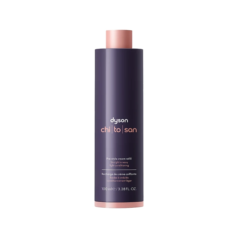 Crème de précoiffage Dyson Chitosan pour revitalisation légère des cheveux droits à ondulés (100ml