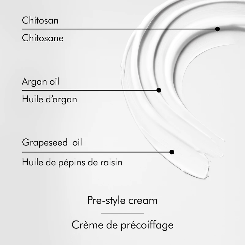 Crème de précoiffage Dyson Chitosan pour revitalisation riche des cheveux bouclés à crépus (100ml