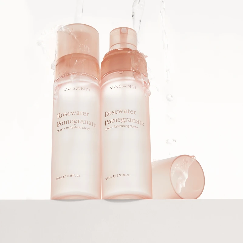 Rosewater Pomegranate Lotion Tonique + Vaporisateur Rafraichissant