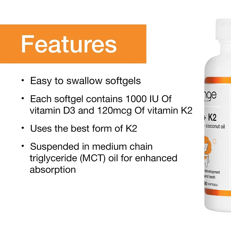 D3 + K2 gélules - avec huile de noix de coco biologique
