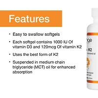 D3 + K2 gélules - avec huile de noix de coco biologique