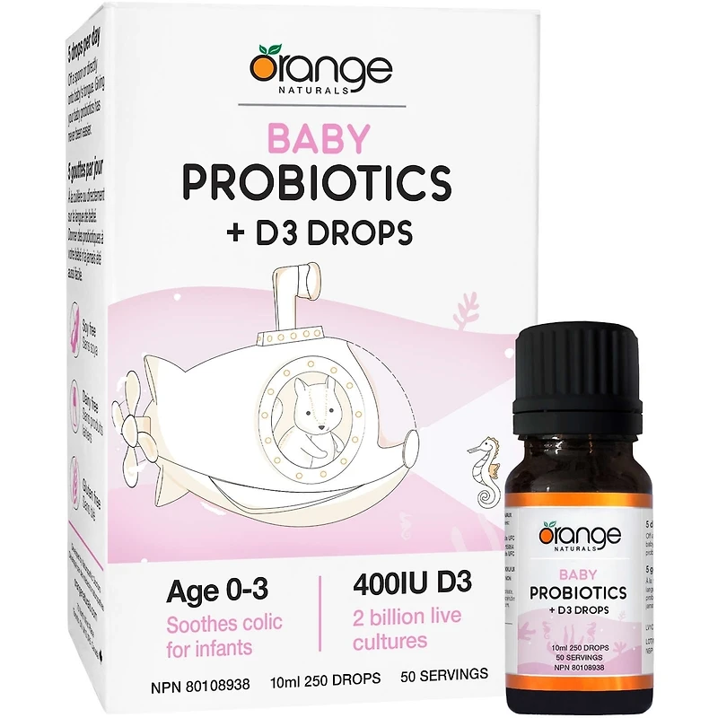 Pour BÉBÉS probiotique + D3 en
gouttes