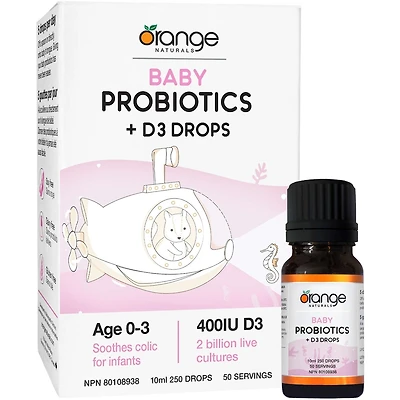 Pour BÉBÉS probiotique + D3 en
gouttes