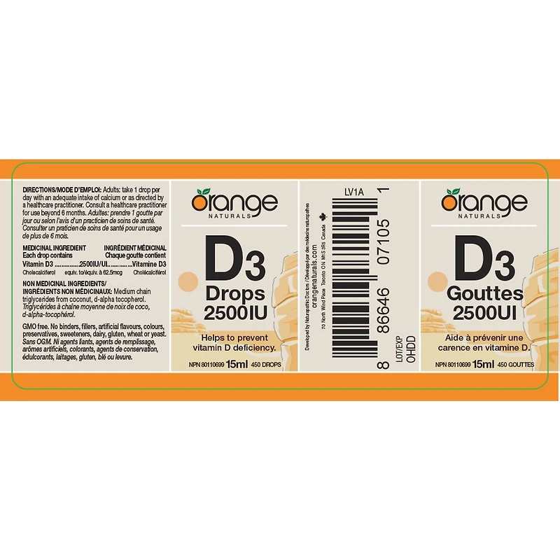 D3 Gouttes 2500Ul