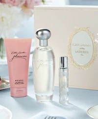 Ensemble de parfums de la collection Estée Lauder et Ladurée Pleasures| Notes de lys blanc, de rose rose et de bois de santal| Ensemble de parfums pour femmes