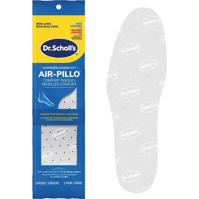 Semelles confort Air-Pillo®,  unisexes, hommes 7-12, femmes 5-10