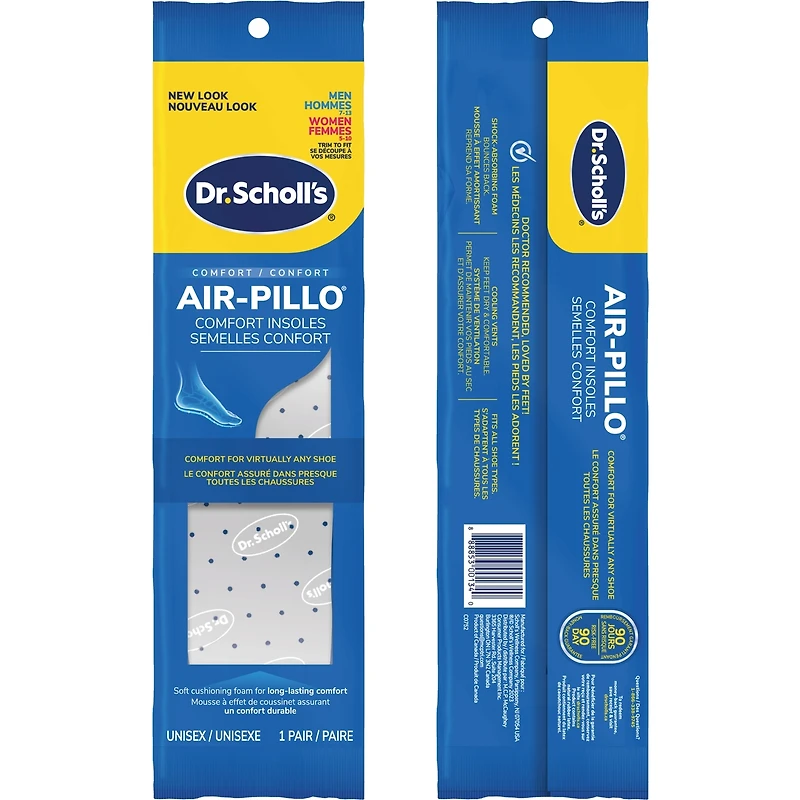 Semelles confort Air-Pillo®,  unisexes, hommes 7-12, femmes 5-10