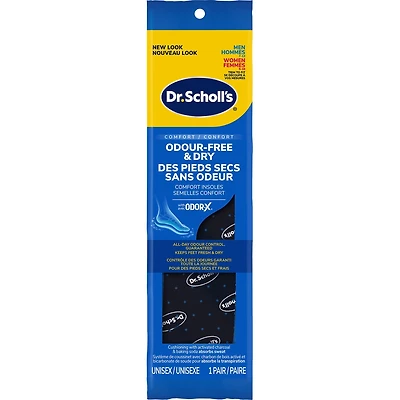 Stay Odor-Free & Dry Comfort Insoles with Odor-X®, Unisex, Men Size 7-13, Women 5-10