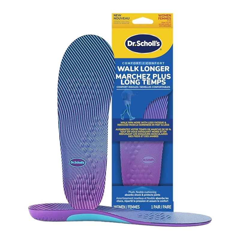 Walk Longer Insoles, Women, Size 6-10