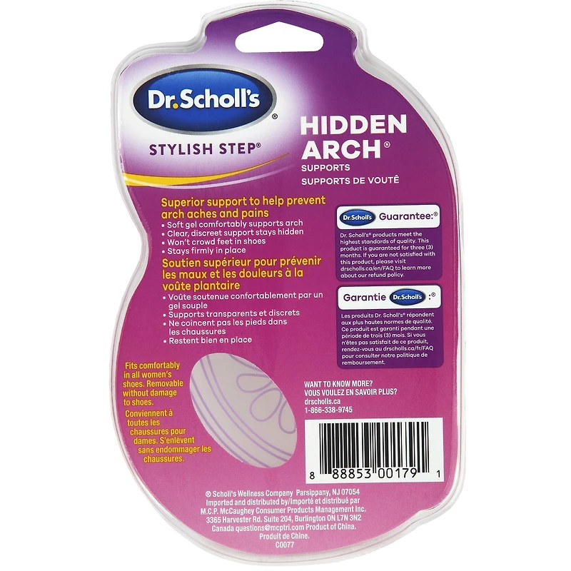 Coussinets de voûte plantaire Dr. Scholl’s® Aimez vos CHAUSSURES PLATES ET VOS SANDALES, femmes taille 6-10
