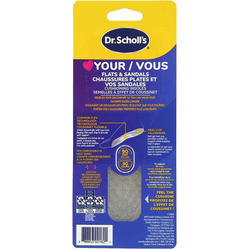 Semelles d’amortissement 3/4 Aimez vos chaussures plates et vos sandales