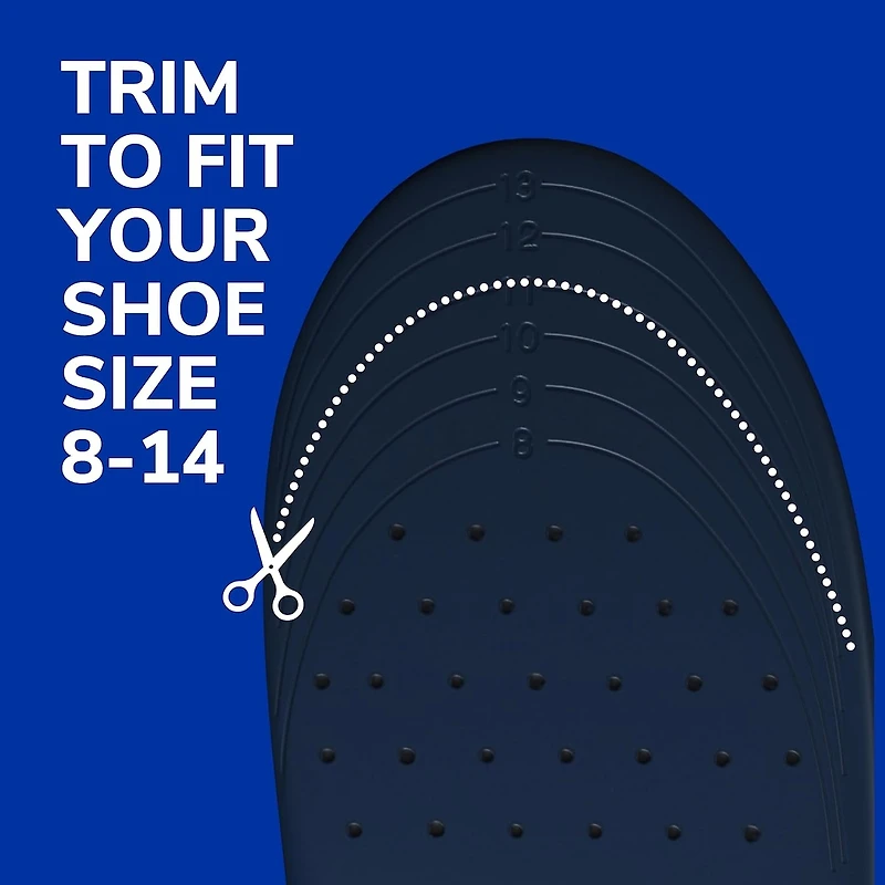 Heavy Duty Support Insole Orthotics, Big & Tall, 200lbs+, Men, Size 8-14