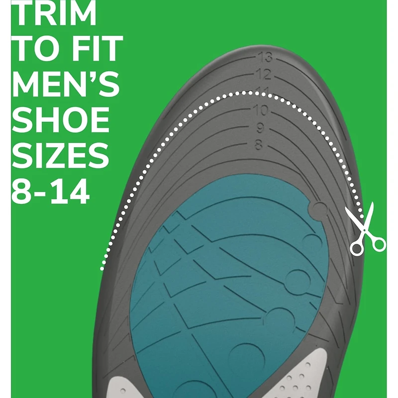 Semelles de course Active, pour hommes, découper pour adapter