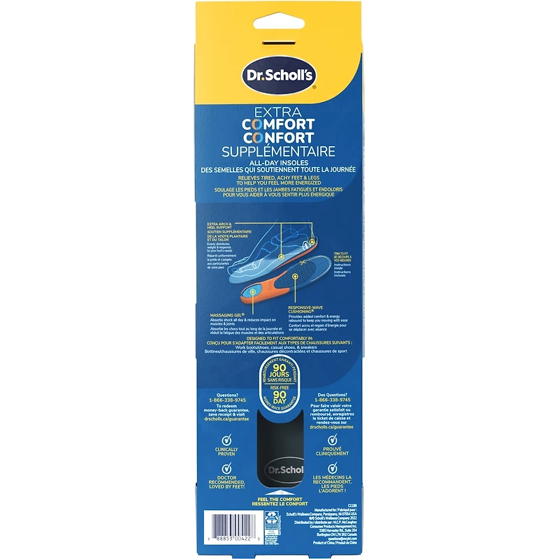 Extra Comfort All-Day Insoles with Massaging Gel®, Mens Size 8-14