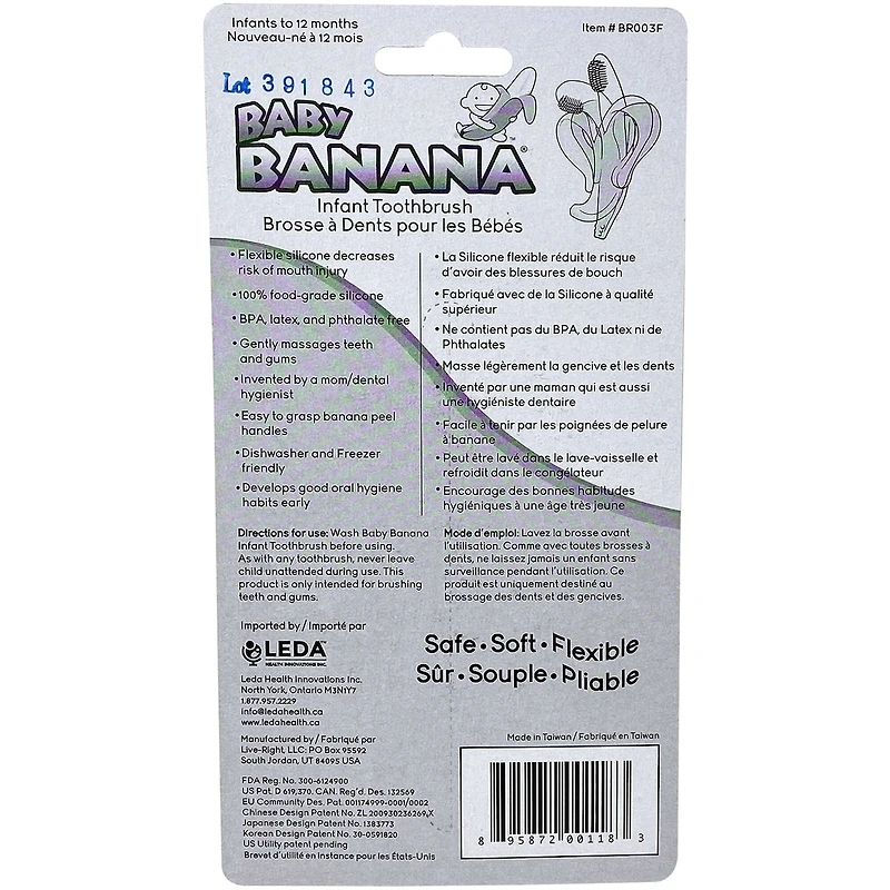 Banana Brush Brosse à Dents pour Bébé