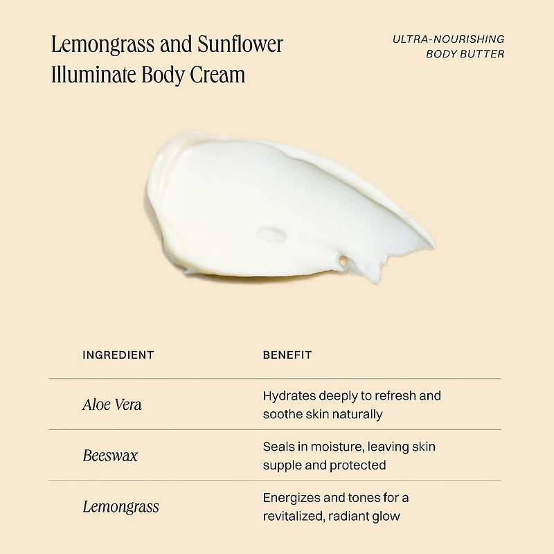 Lemongrass and Sunflower Illuminate Body Cream