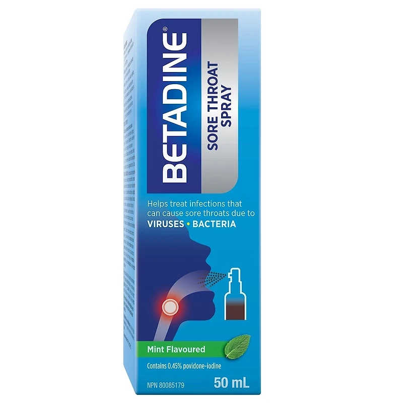 Betadine® Vaporisateur pour le Mal de Gorge Saveur de Menthe 50 ml