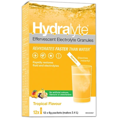 Hydralyte Effervescent Granule Sticks, Tropical