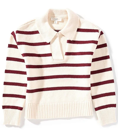 A Loves A Big Girls Striped Collar Sweater
