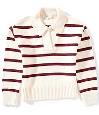 A Loves A Big Girls Striped Collar Sweater