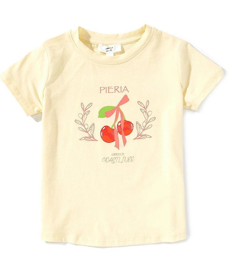 A Loves A Big Girls Short Sleeve Greece Cherry Graphic T-Shirt