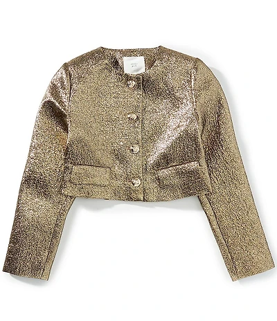 A Loves A Big Girls Cropped Button Up Jacket