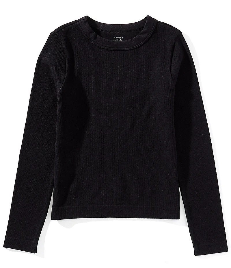 A Loves A Big Girls Long Sleeve Seamless Scoop Neck T-Shirt