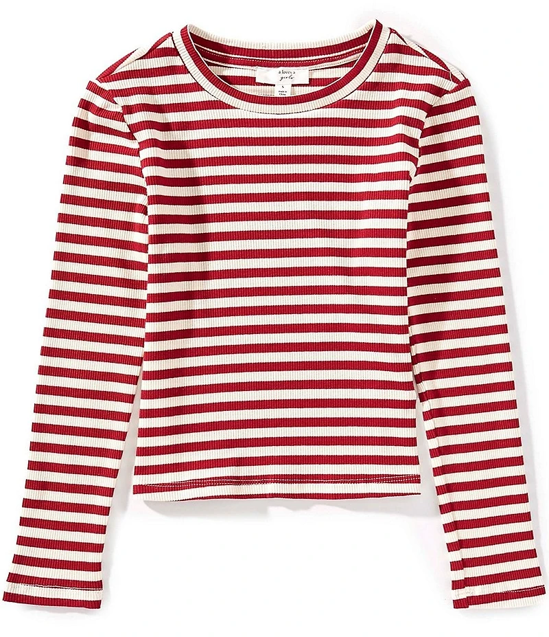 A Loves A Big Girls Long Sleeve Striped T-Shirt