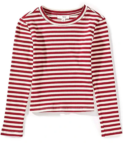 A Loves A Big Girls Long Sleeve Striped T-Shirt