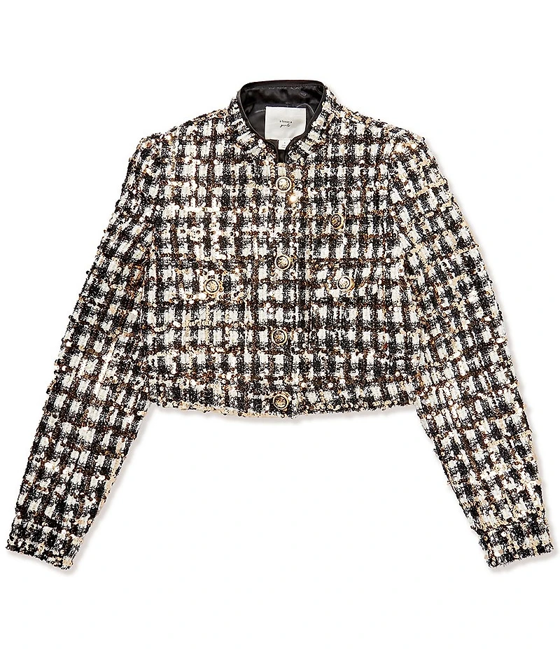 A Loves A Big Girls Sequin Boucle Jacket