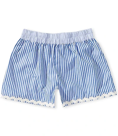 A Loves A Big Girls Stripe Ric-Rac Pull-On Shorts