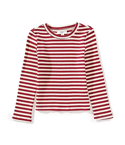 A Loves A Little Girls Long Sleeve Striped T-Shirt