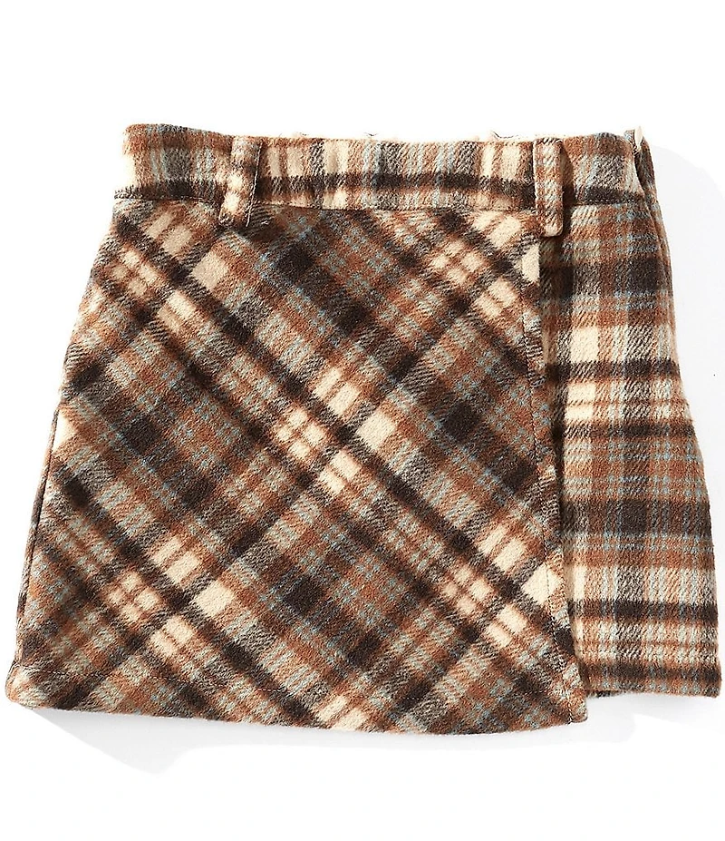 A Loves A Little Girls Mini Plaid Wrap Skort