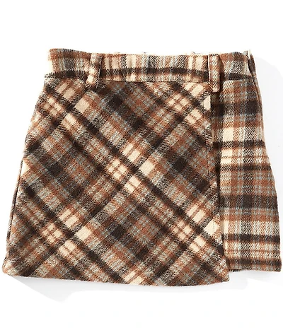 A Loves A Little Girls Mini Plaid Wrap Skort