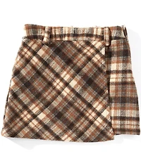 A Loves A Little Girls Mini Plaid Wrap Skort