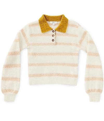 A Loves A Little Girls Stripe Polo Sweater