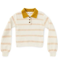 A Loves A Little Girls Stripe Polo Sweater