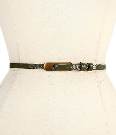 ADA 0.5#double; Arden Python Embossed Leather Belt