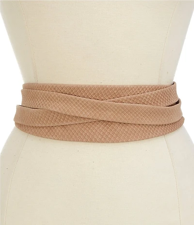 ADA 3#double; Classic Wrap Textured Leather Belt