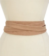 ADA 3#double; Classic Wrap Textured Leather Belt